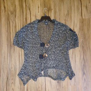Katie Todd Black Crocheted Sweater Size M